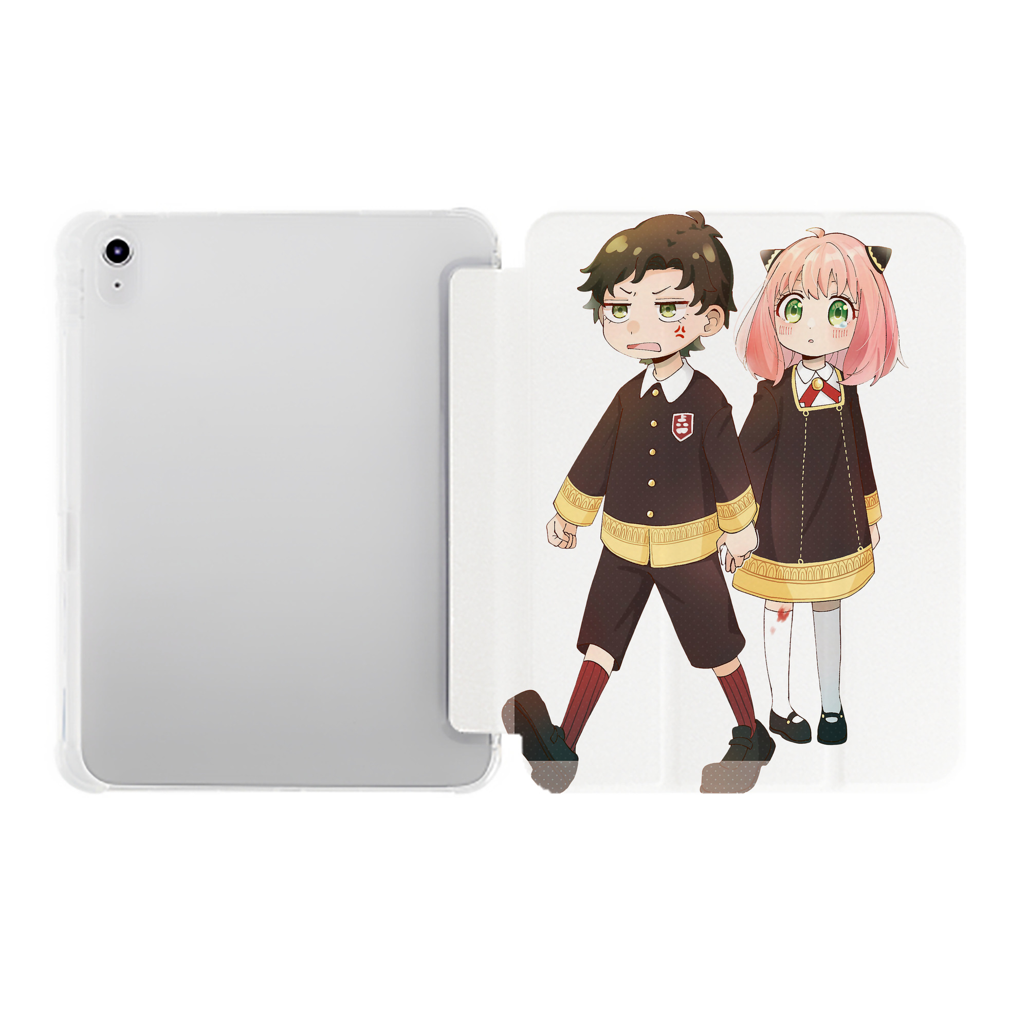 （画像用） SPY×FAMILY间谍家家酒 IPad ケース ペン収納付き 三つ折りスタンド PUレザー×シリコン 対応機種9.5/10.5/10.9インチ